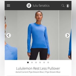 ISO lululemon restless pullover in Aerial Current Pipe Dream Blue